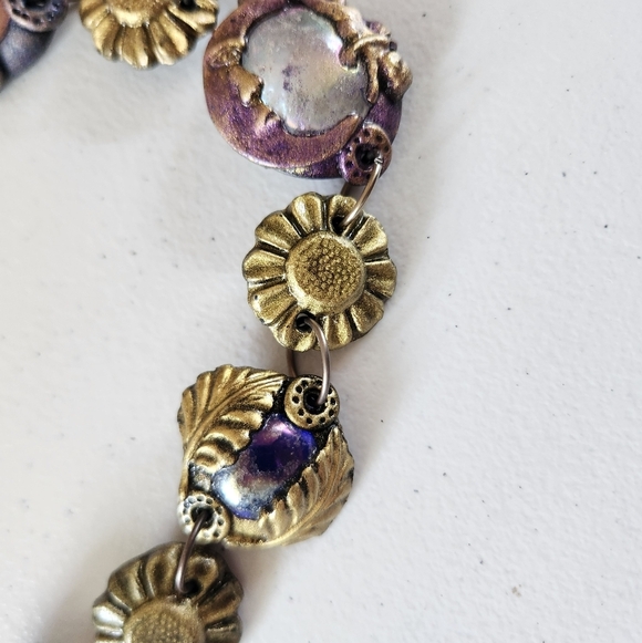 Y2K Fairycore Chunky Celestial Costume Jewelry Necklace Purple Vintage Fairy - Picture 7 of 11